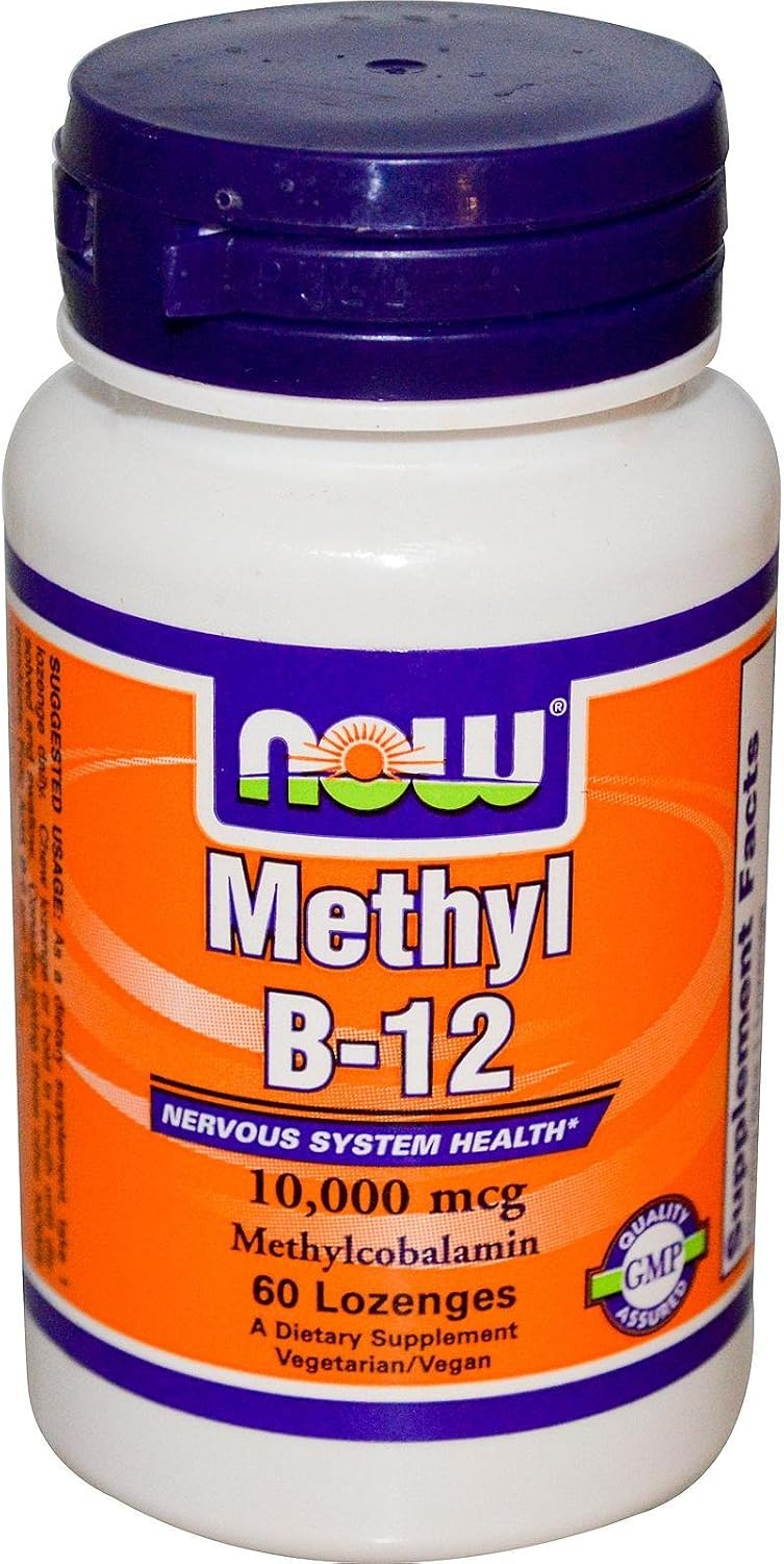 NOW Foods Methyl B12 - Metilcobalamina Extra Fuerte 10.000 mcg (60 Comprimidos)