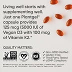 Sports Research Vitamina D3 + K2 con Aceite de Coco - 60 Cápsulas Blandas Vegetales