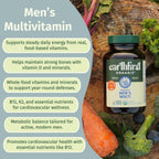 EarthFirst Organic Men’s Multi Once Daily - Multivitamínico Completo con 19 Vitaminas y Minerales, Vegano, No-GMO, 60 Comprimidos