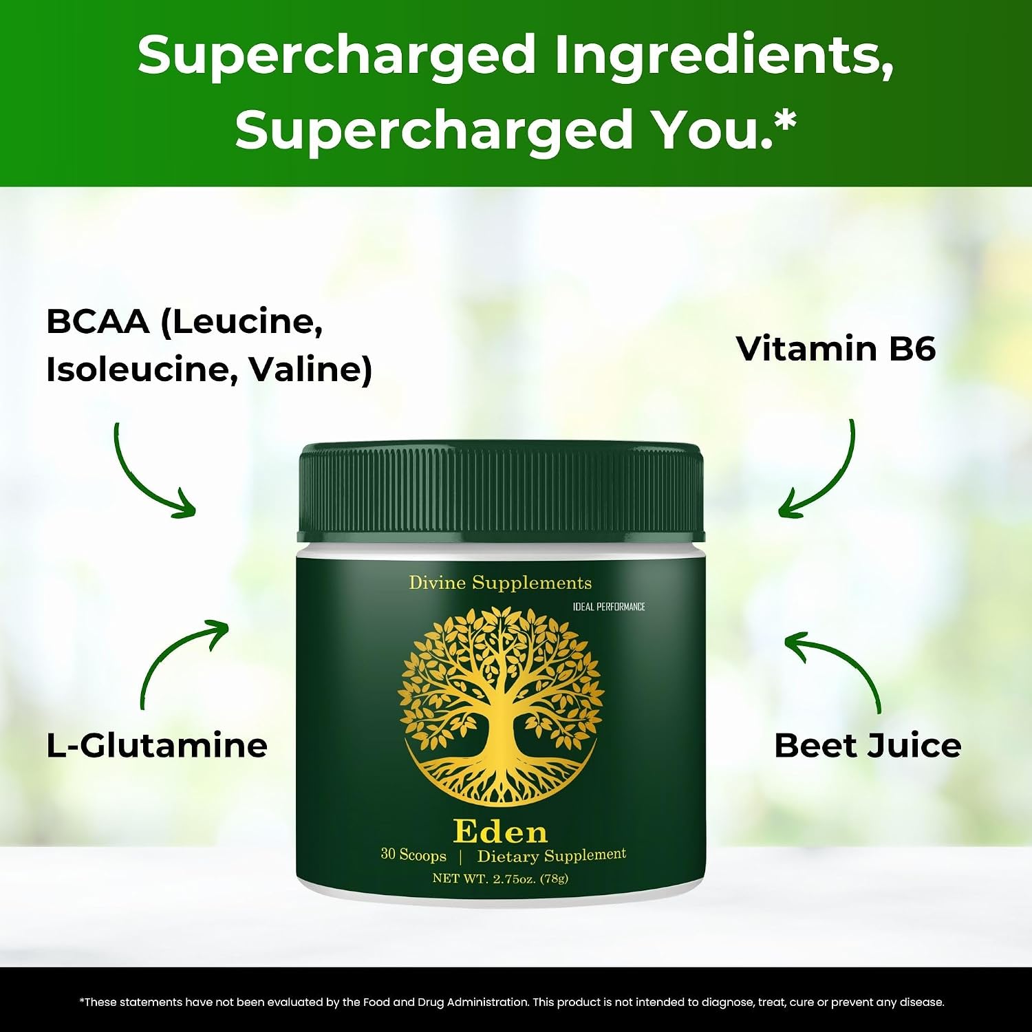 Eden Powder - Suplemento Energético Natural de Máxima Potencia - Pack de 5
