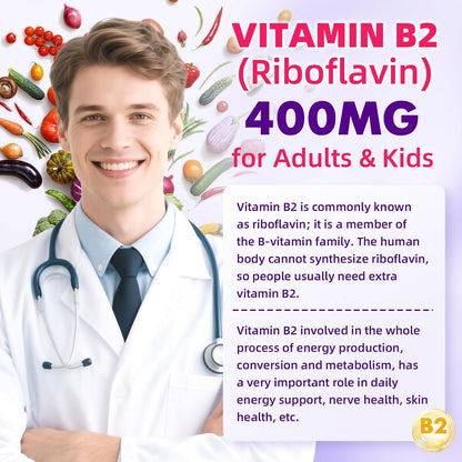 VCCHUYH Gominolas de Vitamina B2 con – El metabolismo normal del hierro – Image 5