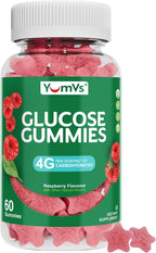 YUM-V'S Glucose Gummies – Gominolas de Glucosa de Acción Rápida – 60 Gominolas Masticables – Sabor Natural a Bayas – Vegano, Sin Gluten