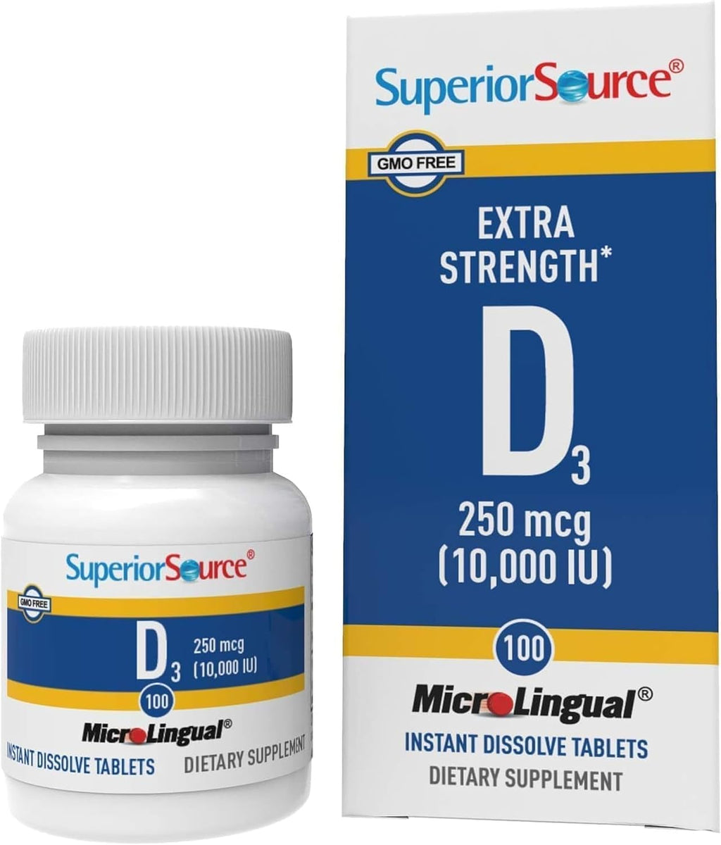 Superior Source Vitamina D3 400 UI - 100 Comprimidos Sublinguales