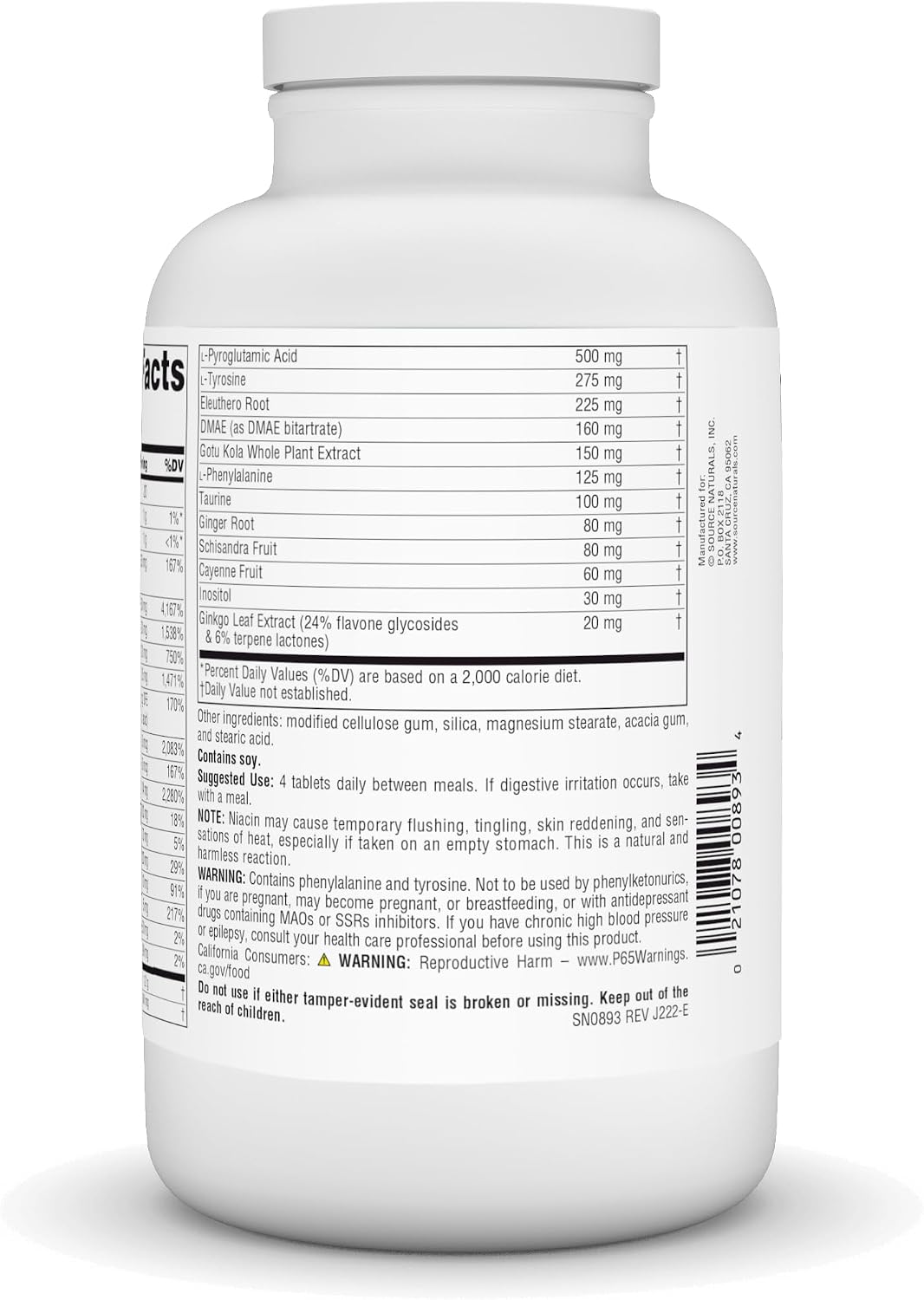 Source Naturals Mental Edge - Suplemento para la memoria y concentración - 240 comprimidos