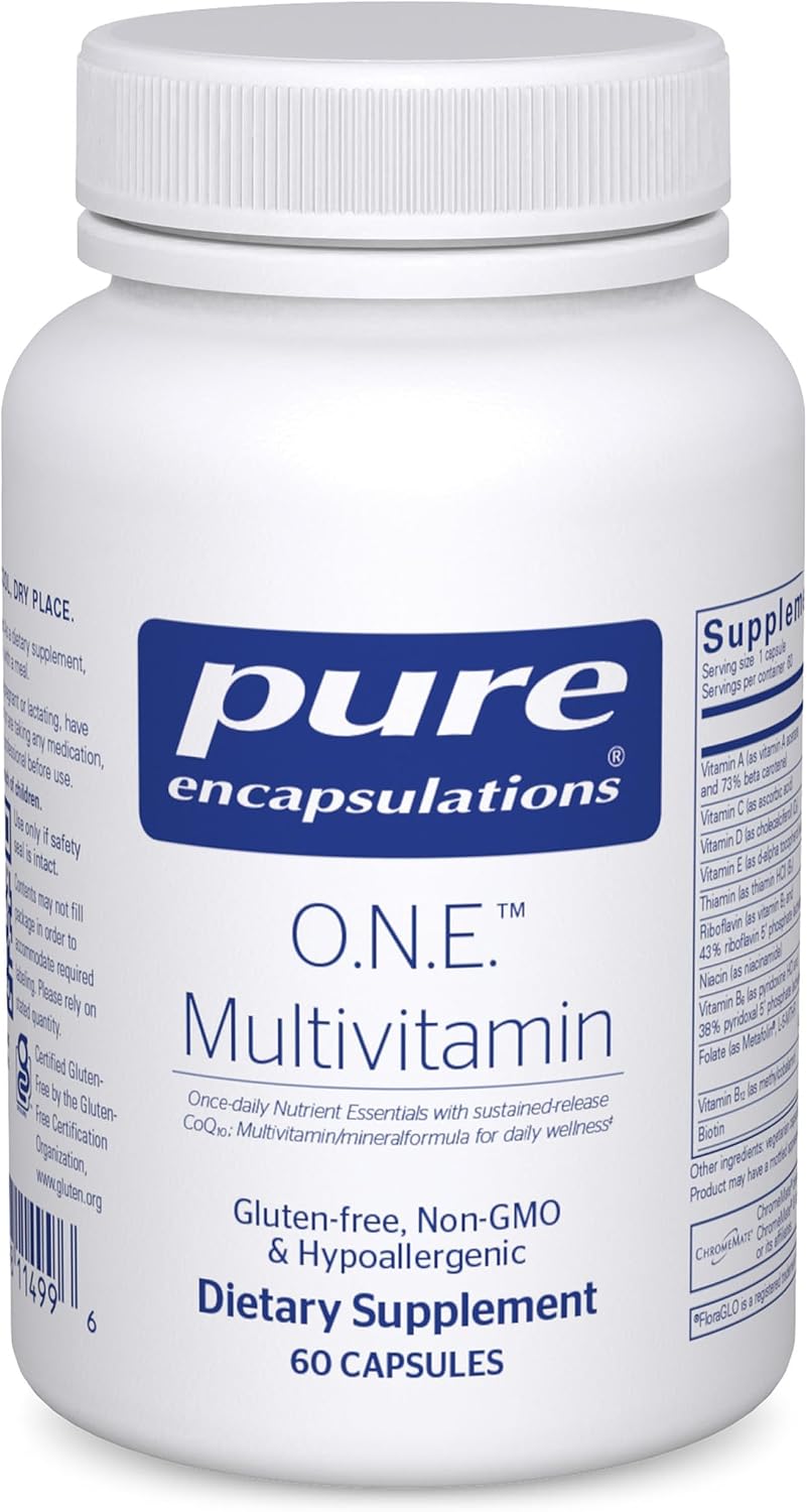 Pure Encapsulations O.N.E. Multivitamin - Multivitamínico diario con complejo antioxidante Metafolin, CoQ10 y Luteína para apoyar la visión, función cognitiva y salud celular - 60 cápsulas