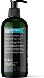 Aceite de Pescado para Perros | Omega 3 Líquido de Captura Salvaje con Dosificador | Apoyo para Piel, Pelaje, Articulaciones, Corazón y Nervios | Alta Potencia EPA y DHA | 473ml
