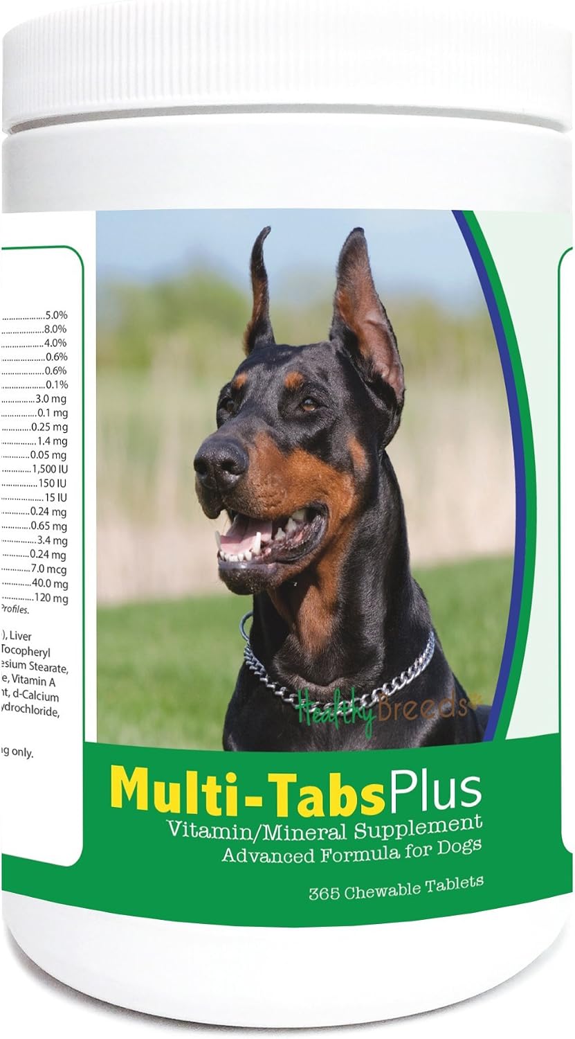 Healthy Breeds Multi-Tabs Plus Comprimidos Masticables para Perros Doberman - 365 unidades