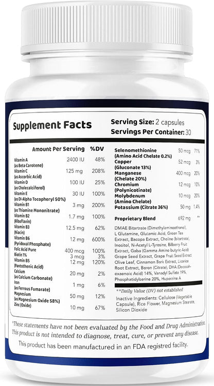 Memoforce Brain Supplement (2 Pack) – 120 Cápsulas – Fórmula Premium para el Bienestar General