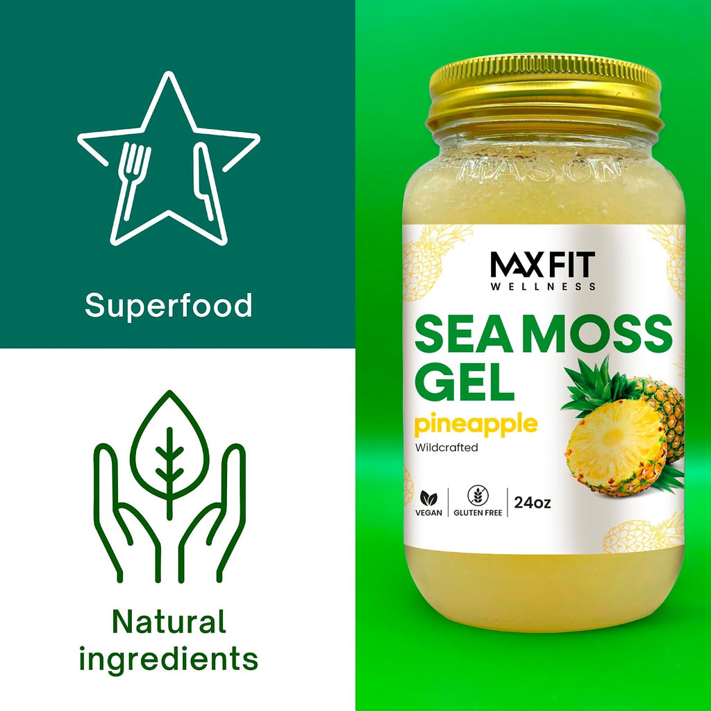 Sea Moss Gel Silvestre 24oz (680g) - 92 Vitaminas y Minerales - Superalimento Vegano No-GMO