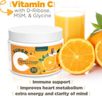 Dr. Keith's Own Super C - Vitamina C en polvo tamponada de alta dosis 4000 mg con D-ribosa, glicina y MSM - Fácil de absorber, suave para el estómago - Sin sabor, 200 g cada uno (paquete de 3)