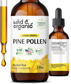 Wild & Organic Pine Pollen Tincture - Tintura de polen de pino ecológica - Extracto puro de Pinus Massoniana - Vegano, sin alcohol ni azúcar - 118 ml