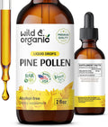 Wild & Organic Tintura de Polen de Pino - Extracto de Polen de Pino Silvestre - Suplemento Líquido Vegano, Sin Alcohol ni Azúcar - 2 fl oz (59 ml)