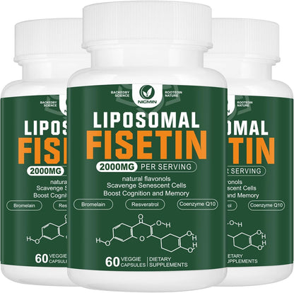 Suplemento de Fisetina Liposomal 2000mg - – Fisetina (2000 mg por dosis): Polifenol presente en frutas y verduras, – Image 1
