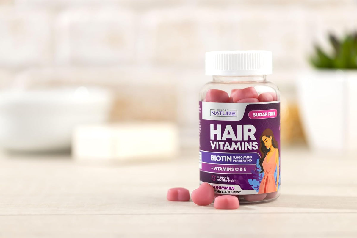 Built by Nature Hair Skin and Nails Gummies – Contribuye al funcionamiento normal del sistema nervioso. – Image 5