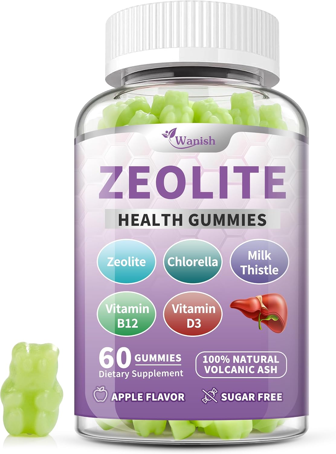 Zeolite Drops para Mujeres - 99%+ Ceniza Volcánica Natural Pura, Vegano, Sin OGM, Sin Azúcar (60 ml)