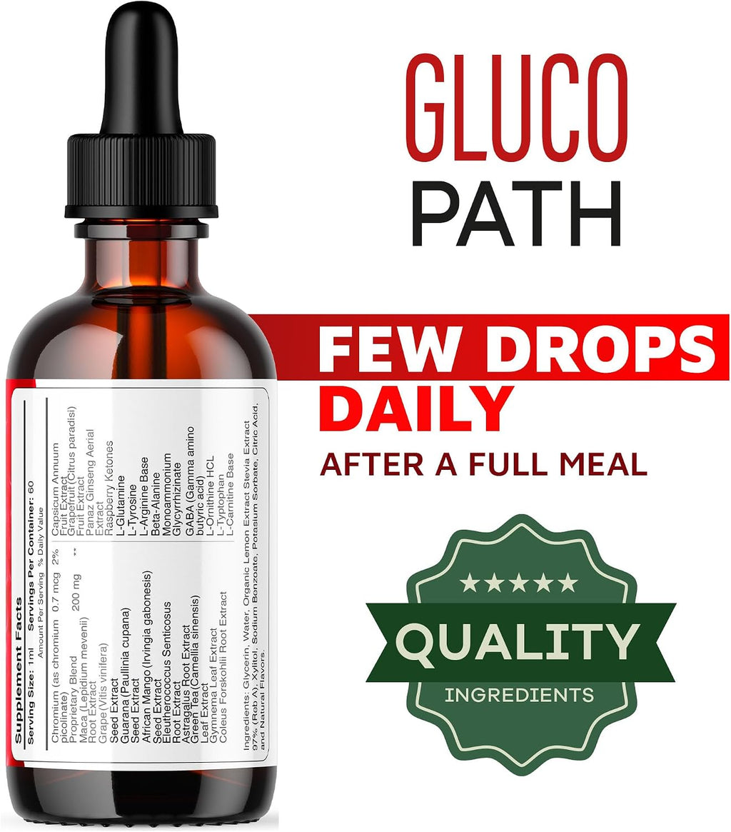 Glucopath Drops - Fórmula Avanzada, 5 Botellas (5 Meses)