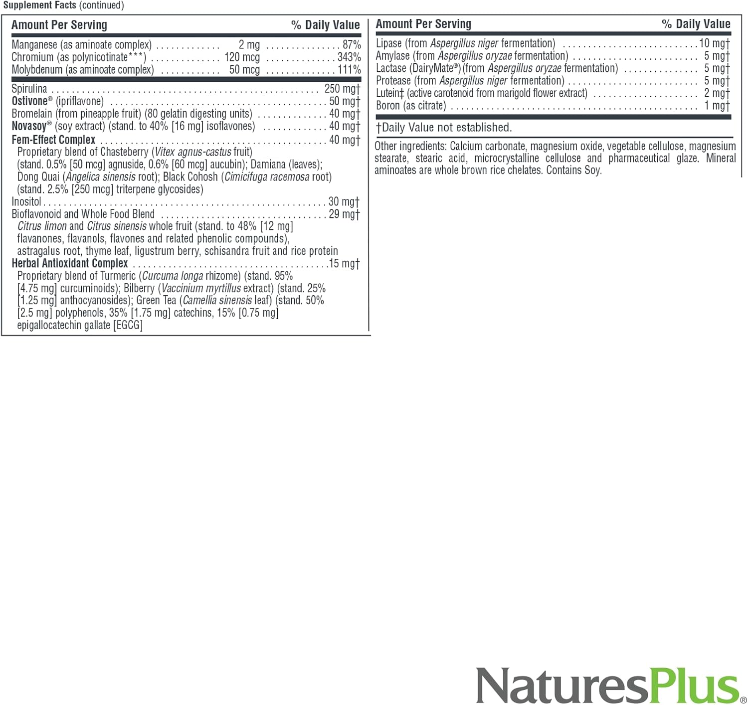 NaturesPlus Source of Life Women - 60 Comprimidos - Suplemento Multivitamínico y Mineral