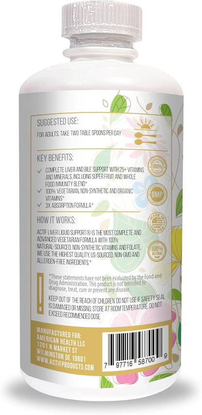 Actif Liver Mega Liquid Support - Suplemento Hepático Completo, 32 oz – Image 3