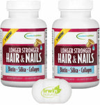 Lumintrail Suplemento Vitamínico para Cabello y Uñas Más Fuertes y Largos, 60 Cápsulas Blandas (Pack de 2) con Pastillero
