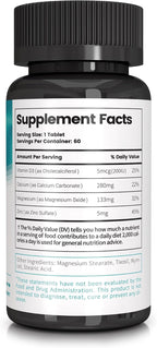 Losoki Calcio Magnesio Zinc - Suplemento Premium para la Salud Ósea y el Apoyo Inmunológico con Vitamina D - 60 Comprimidos