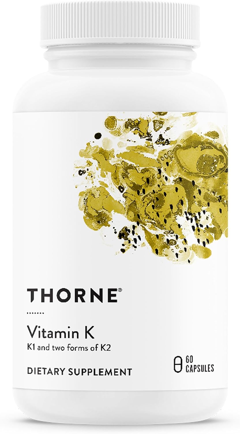 THORNE - Vitamina K - Vitaminas K1 y K2 (como MK-4 y MK-7) - 60 Cápsulas