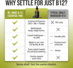Mt. Angel Vitamins - B12 Essential Trio - Gotas sublinguales veganas con metil B12, B6 y folato