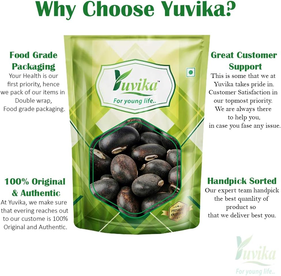 YUVIKA Beej Kaunch Kala - Mucuna Pruriens - Semillas de Kaunch Negro (200 g)