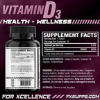 FXSUPPS Vitamina D3 5000 UI (60 Cápsulas Blandas) - Complemento Alimenticio con Colecalciferol