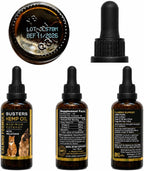 Buster's Aceite de Semilla de Cáñamo Prensado en Frío para Perros y Gatos con Melatonina - Gotas Calmantes - Pack de 2