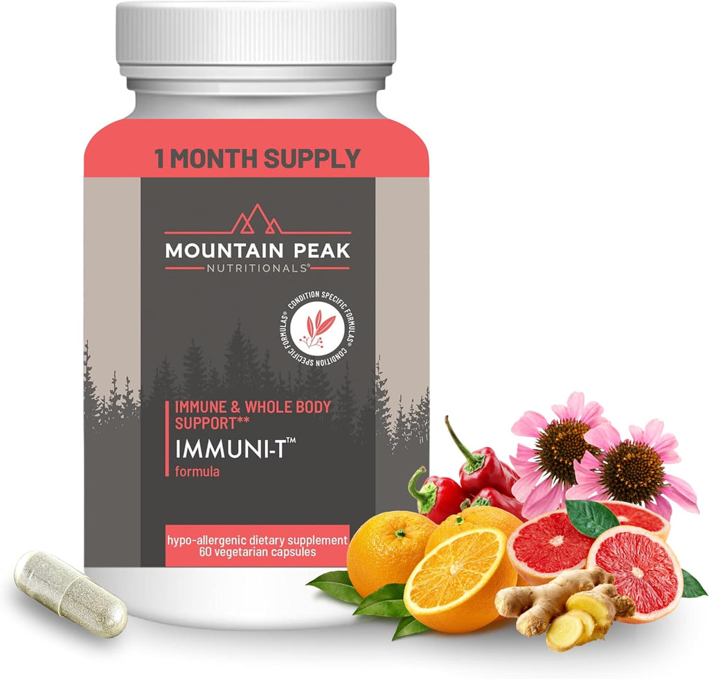 Immuni-T Advanced Immune Support - Suplemento para el Sistema Inmunitario con Vitamina C, A, Zinc y Mezcla de Hongos - 60 Cápsulas Vegetales