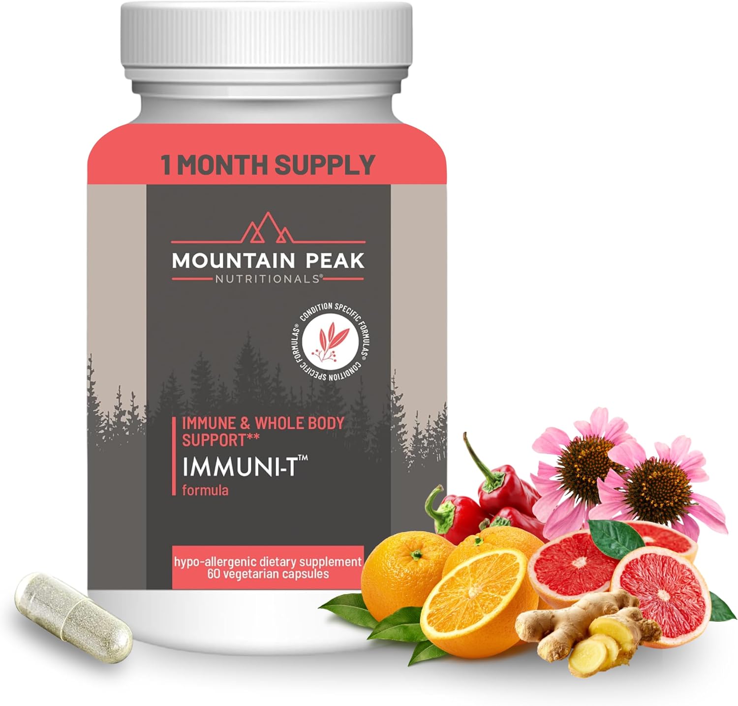 Immuni-T Advanced Immune Support - Suplemento para el Sistema Inmunitario con Vitamina C, A, Zinc y Mezcla de Hongos - 60 Cápsulas Vegetales