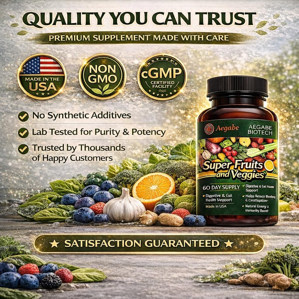 Super Fruits and Veggies - Suplemento de Frutas y Verduras Naturales (60 Días)