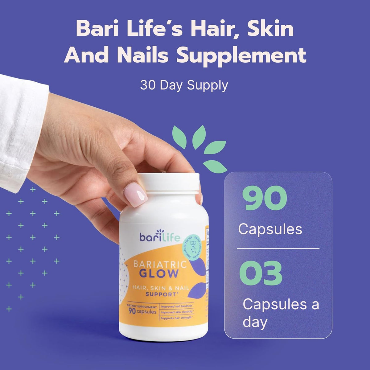 Bari Life Hair, Skin & Nails Supplement – Biotina: Contribuye al mantenimiento del cabello y la piel en – Image 5