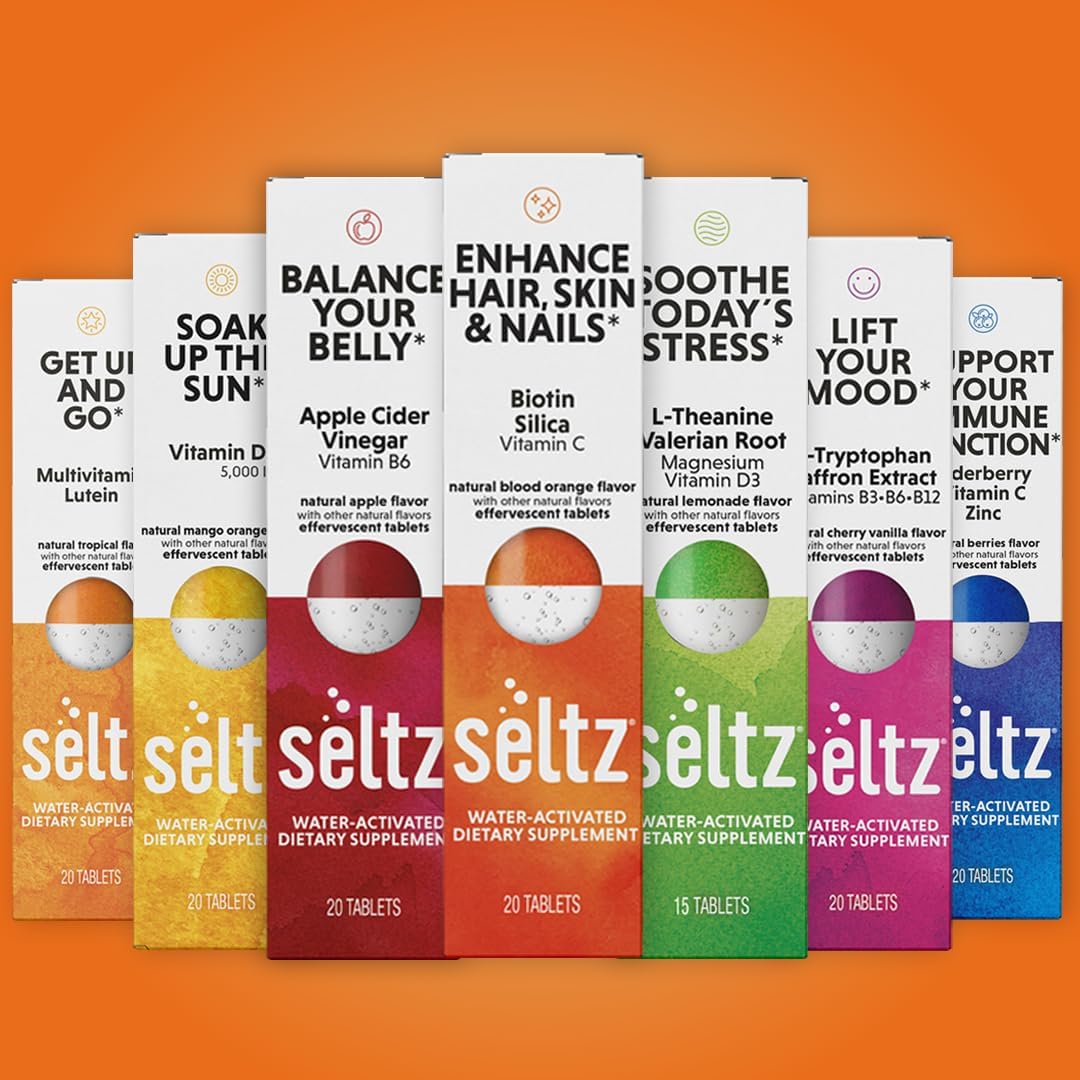 Seltz Comprimidos Efervescentes Cabello, Piel y Uñas – Biotina, Vitamina C y Silicio – 6 Pack