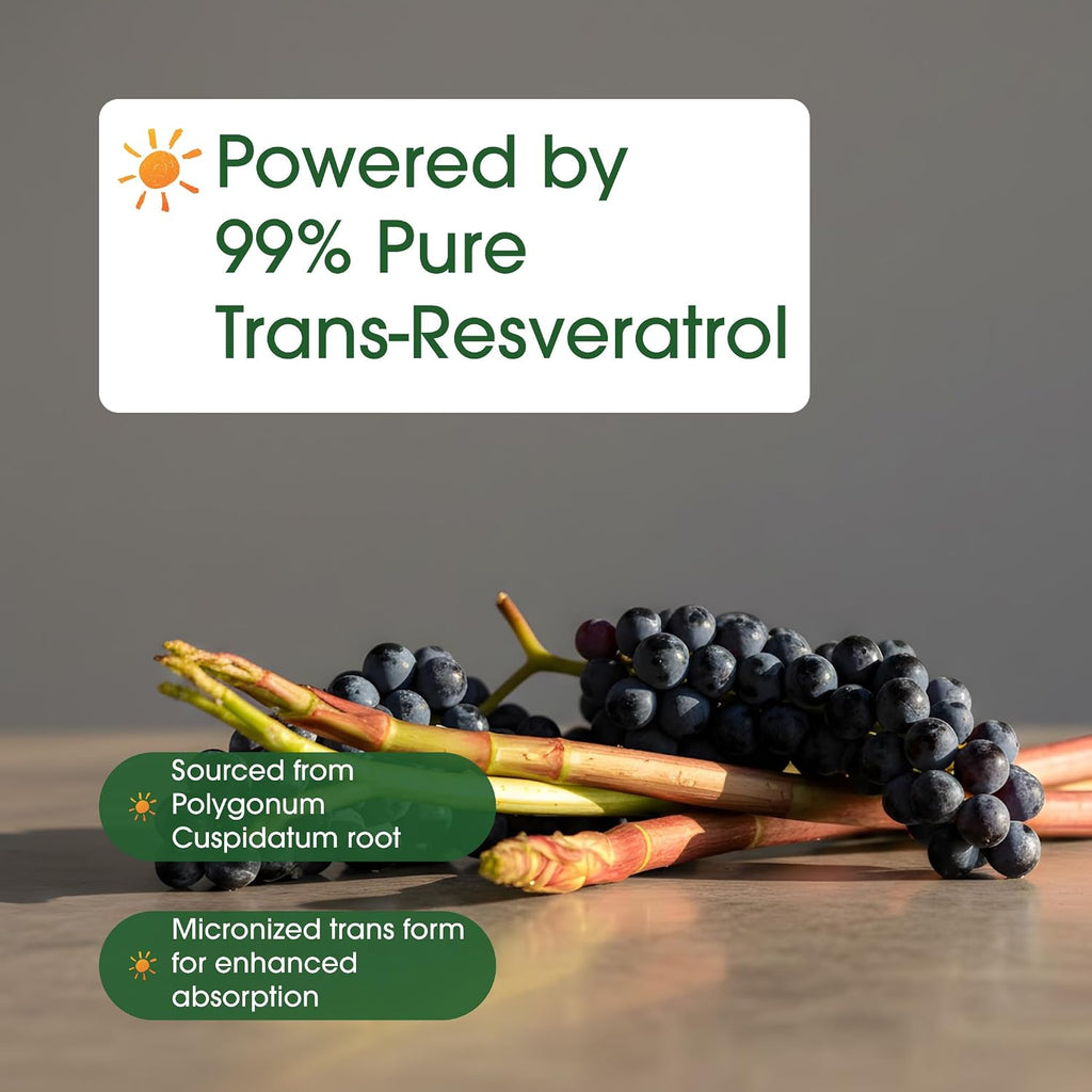 NatureBell Resveratrol - 180 Cápsulas Vegetarianas - 1000mg Extracto de Polygonum Cuspidatum - Apoyo Antioxidante