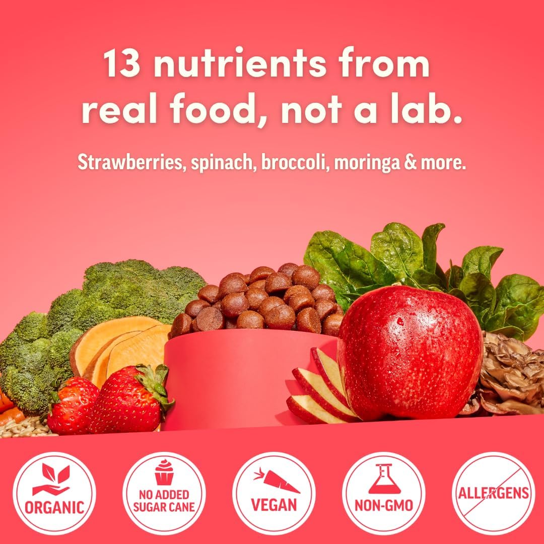 Llama Naturals Multivitamínico Vegano Orgánico en Gominolas - 120 Gominolas de Fresa