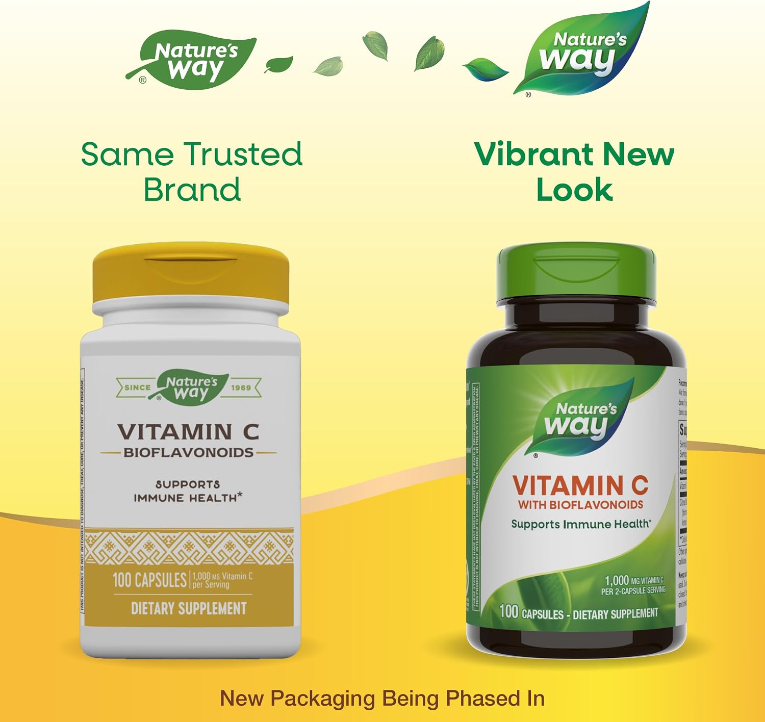 Nature's Way Vitamina C 500 mg con Bioflavonoides - 100 Cápsulas (Paquete de 2)