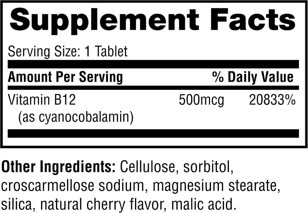Twinlab B-12 Dots - 500 mcg de Vitamina B12, 250 Comprimidos Sublinguales
