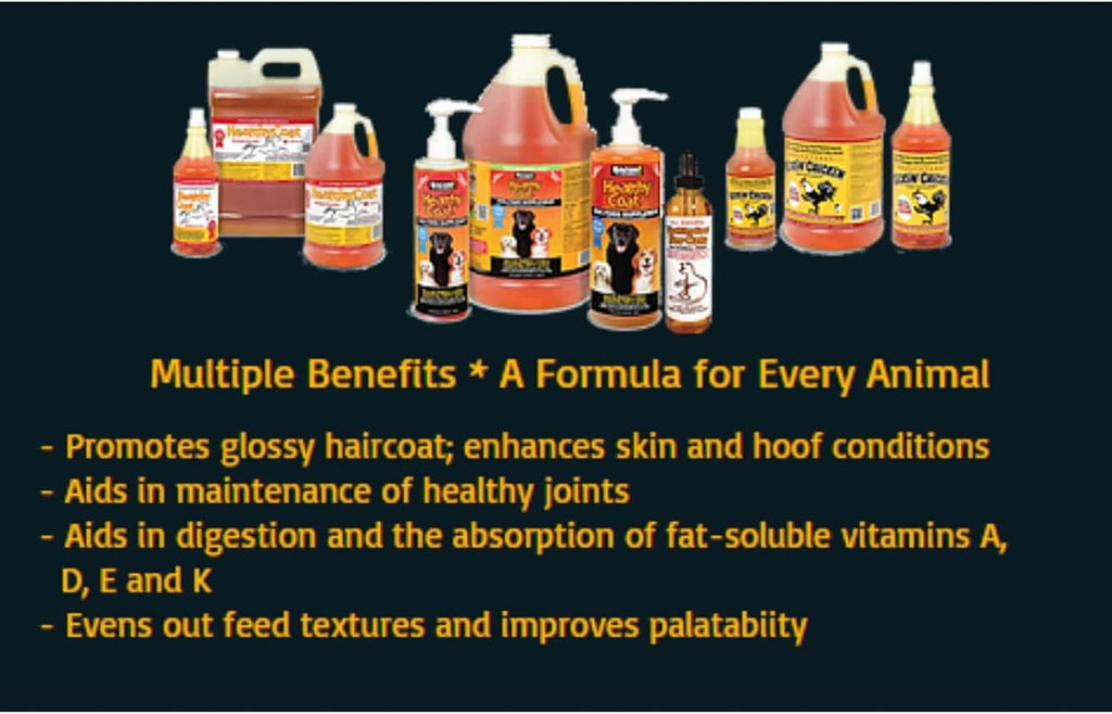 HealthyCoat Suplemento para Perros con Omega 3 y 6, Sabor a Tocino - 1 Galón