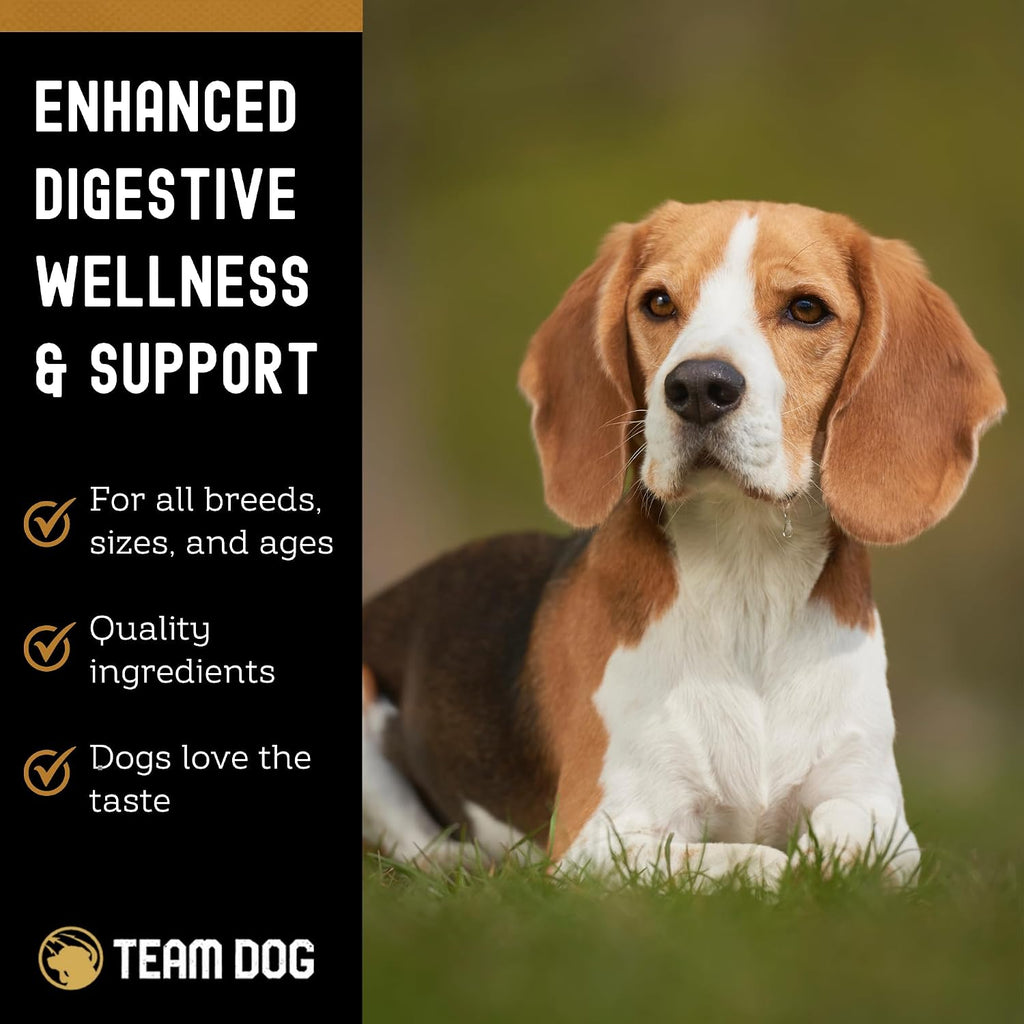 Team Dog Probióticos para Perros - Masticables Digestivos con Enzimas - 120 unidades