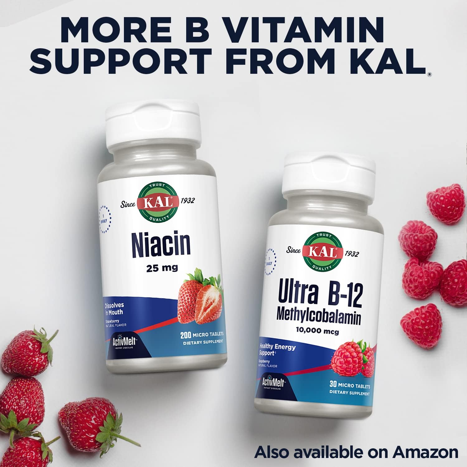 KAL Vitamina B12 Metilcobalamina 1000mcg - 120 Micro Comprimidos ActivMelt