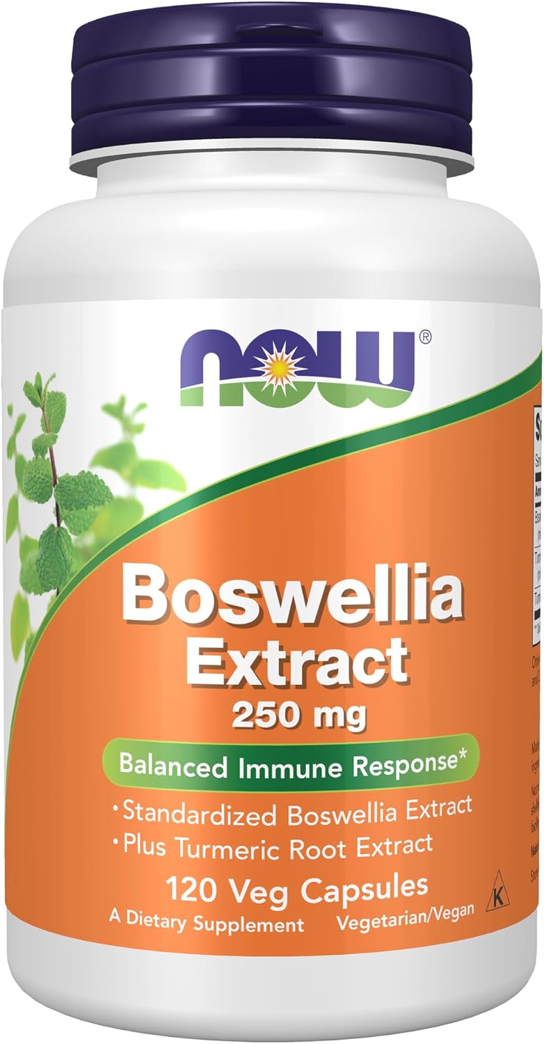 NOW Foods Extracto de Boswellia 250 mg con Cúrcuma, 120 Cápsulas Vegetales