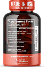 Ashwagandha KSM-66 Orgánica – 600mg por Cápsula, Extracto de Raíz Completo (60 Cápsulas)