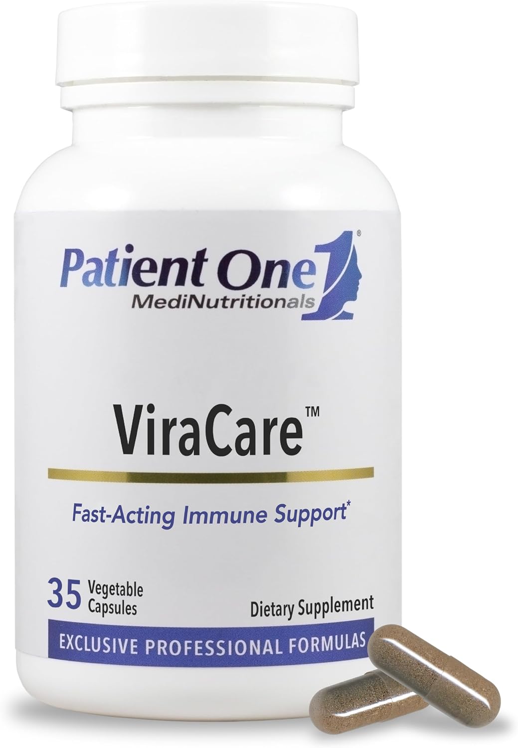 Patient One ViraCare | Suplemento de Apoyo Inmunológico y Respiratorio de Acción Rápida | con Equinácea, Andrografis, Saúco, Astrágalo | 35 Cápsulas