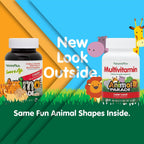 NaturesPlus Animal Parade Multivitamin for Kids Chewable Tablets - Cherry Flavor - 90 Animal-Shaped Tablets - Vegetarian, Gluten-Free