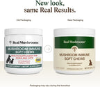Real Mushroom Immune Pet Chews – Masticables de hongos para perros y gatos (60 uds)