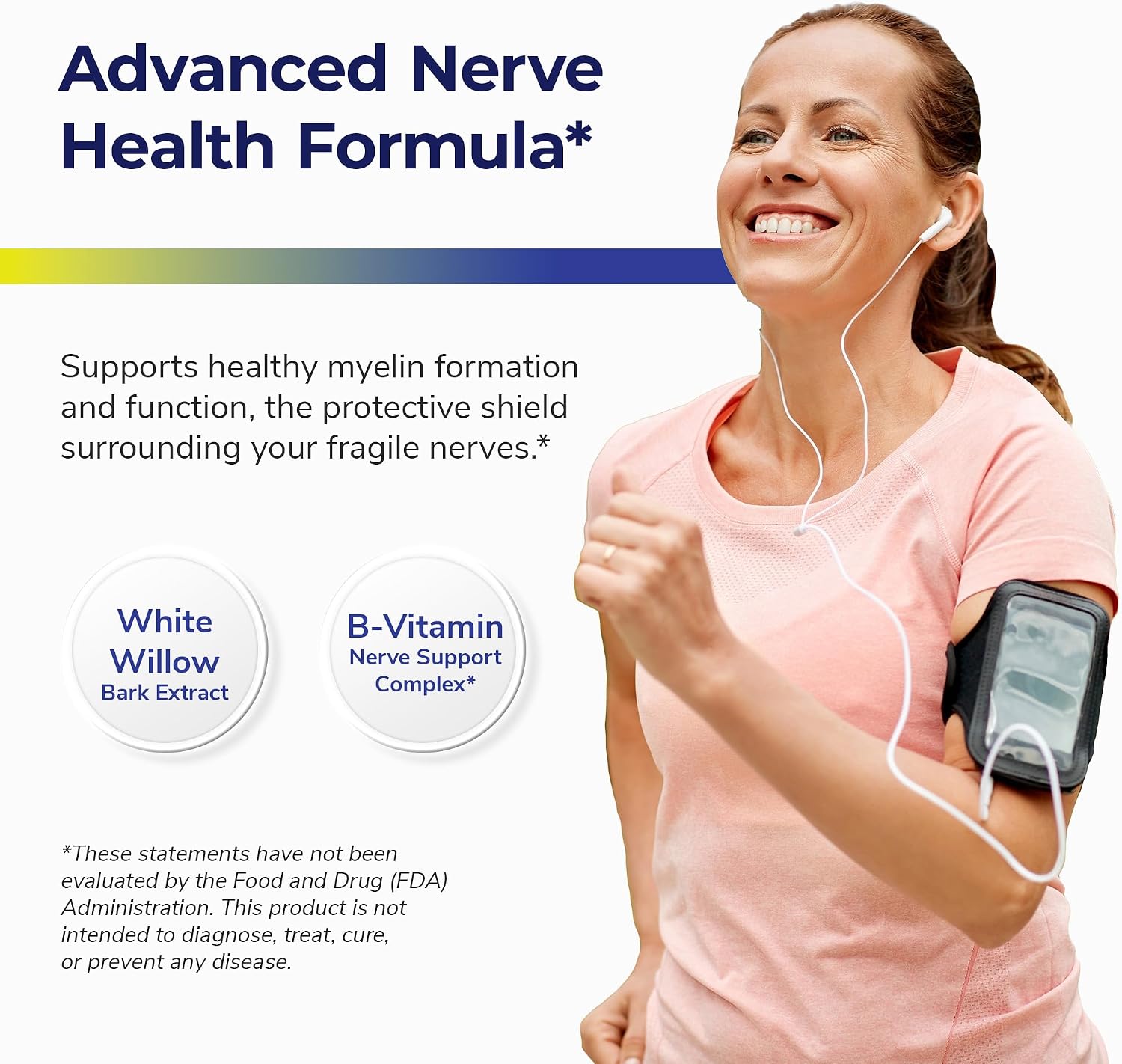 Nerve Restore - Suplemento para el Soporte Nervioso con PEA, Corteza de Sauce Blanco y Complejo de Vitaminas B - 180 Cápsulas