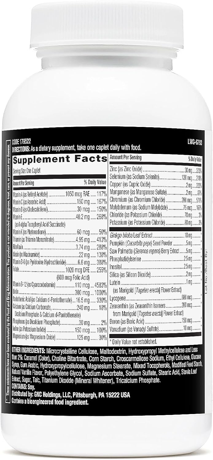 GNC Mega Men 50 Plus One Daily Multivitamin - Paquete Doble, 60 Comprimidos por Frasco