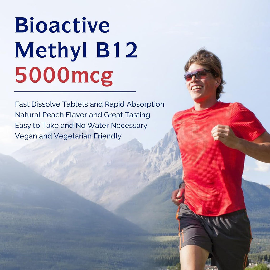 Innate Vitality Vitamina B12 5000mcg Sublingual, Metilcobalamina Vegano, 90 Comprimidos
