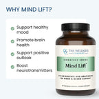 Mind Lift - Estado de ánimo, enfoque mental, defensa cognitiva - Litio, GABA, DHA L-Fenilalanina | 120 cápsulas (2 meses de suministro)